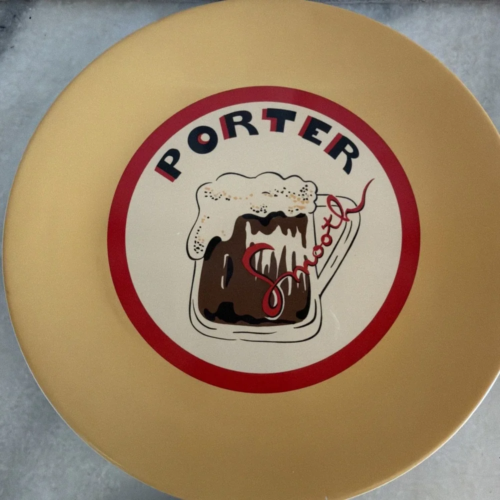 Set Of 4 Pottery Barn Beer Plates Appetizer Snack Salad Dessert 8 inch GW997